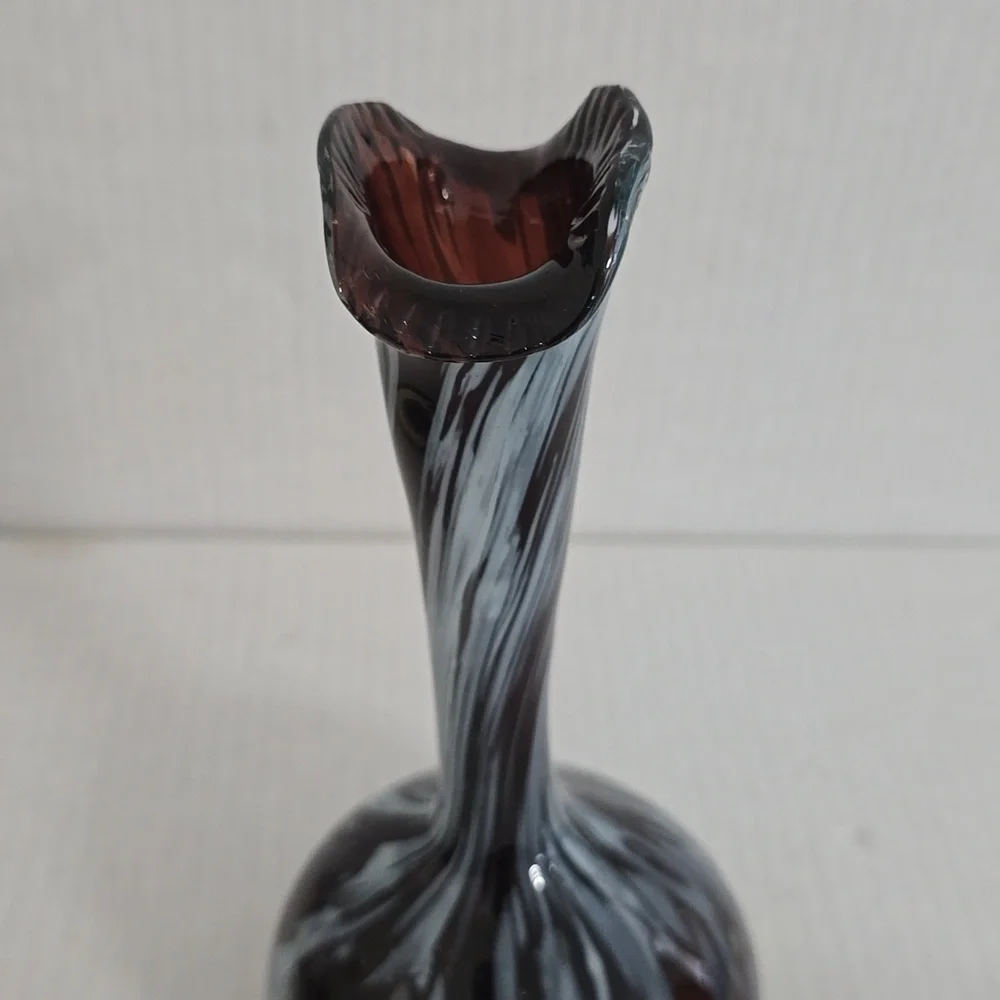 Hand Blown Swirled Glass Vase